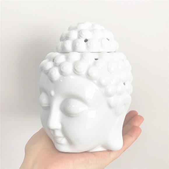 White ceramic Buddha head oil warmer - Picture 5 of 7